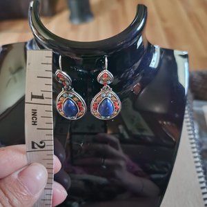 NEW BEAUTIFUL COLORFUL DROP SHAPE ZIRCON VINTAGE STYLE HOOK EARRINGS